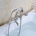 Rozin Deck Mounted 2 Holes Bathtub Filler Faucet with Handheld Shower Brushed Nickel - B01N63123U